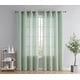preview thumbnail 38 of 94, HLC.me Abbey Faux Linen Textured Semi Sheer Privacy Light Filtering Transparent Window Grommet Curtain Panels, Pair 54 W x 84 L per panel - Set of 2 - Seafoam Green