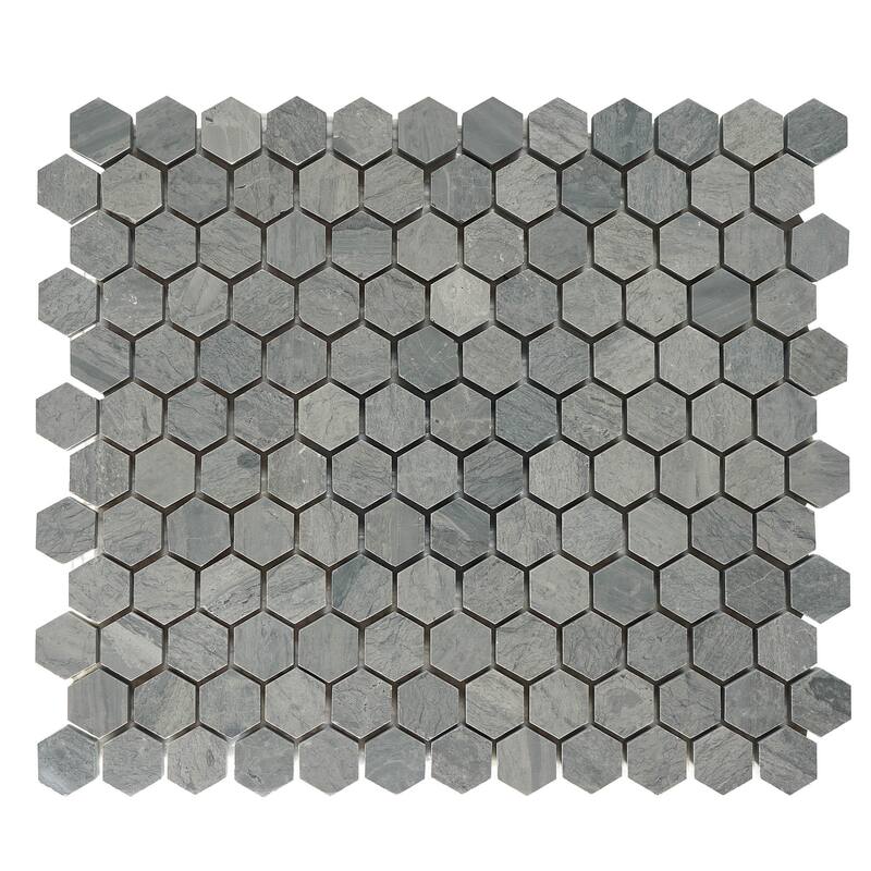 Marinewood Marble 1" x 1" Honeycomb Honed Mosaic Tile - 5 Sheets (4.20 sf) - Grey