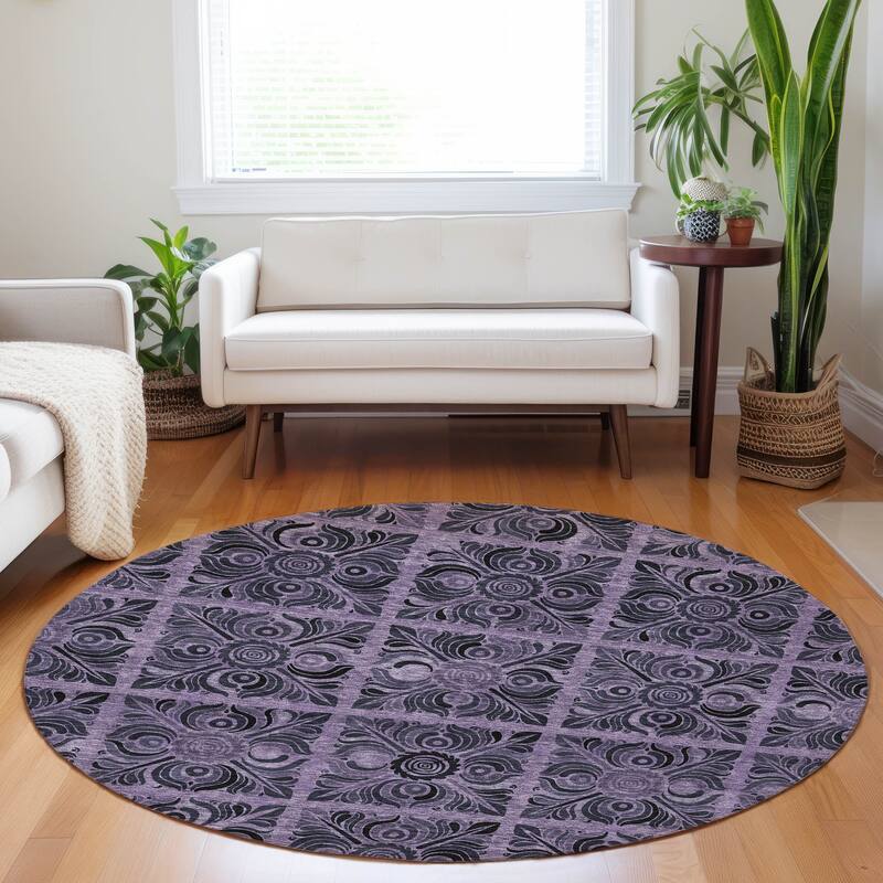 Machine Washable Indoor/ Outdoor Chantille Mosic Rug