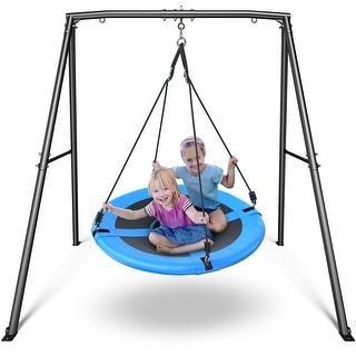 440 lbs Heavy Duty Metal Swing Sets for Backyard with Swing Stand