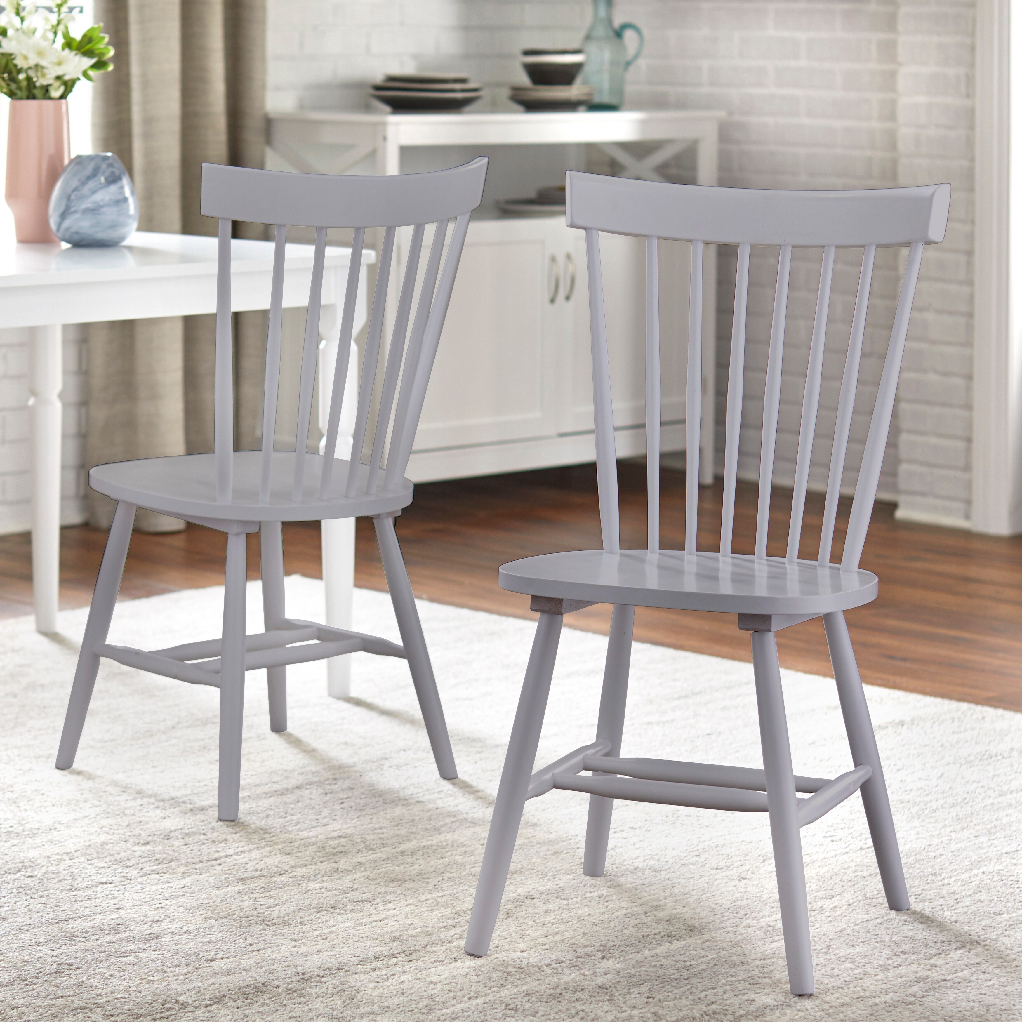 Simple Living Venice Solid Wood Spindle Dining Chairs Set of 2