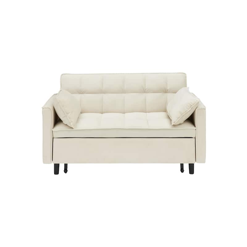 Comfortable Sofa Couches with 2 Pillows, Loveseat Sofa with Adjustable Backrest, Convertible Sleeper Armsofa for Home