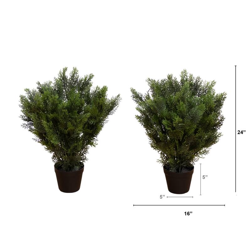 Potted Cedar Pine Artificial Tree - 2' - Set of 2