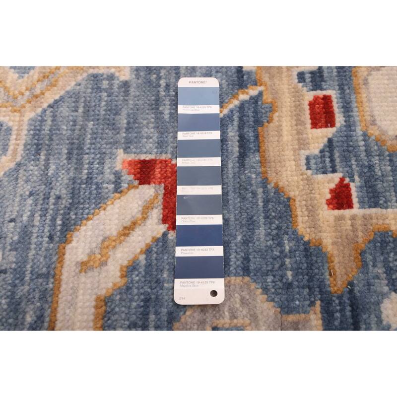 ECARPETGALLERY Hand-knotted Modern Oushak Dark Blue Wool Rug - 9'11 x 14'2