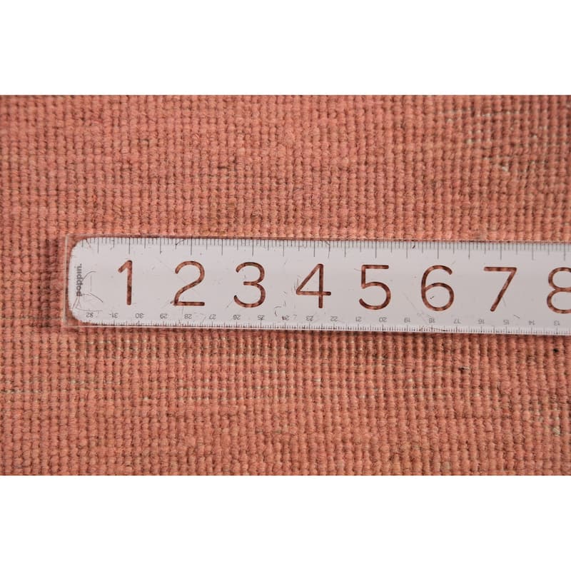 Light Pink Modern Gabbeh Runner Rug Hand-Knotted Wool Carpet - 2'10" x 9'8"