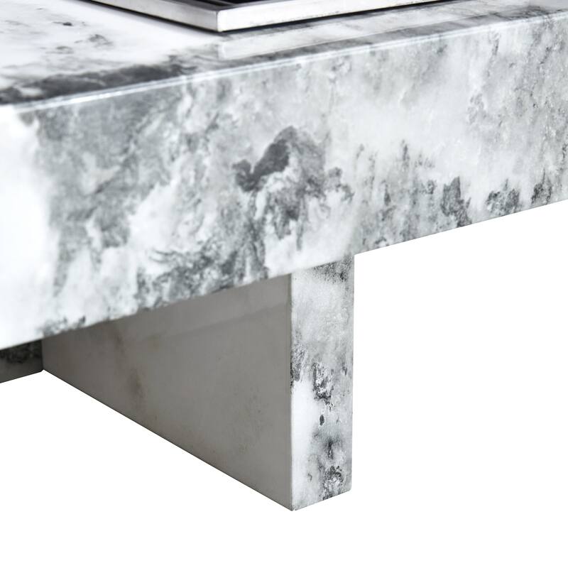Modern Imitation Marble Coffee Table Simple Coffee Table Multifunctional Coffee Table, for Living Room