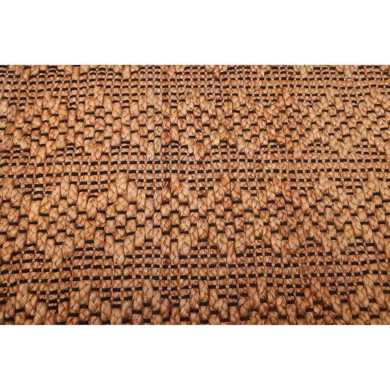 ECARPETGALLERY Braided Weave Palas Denizli Light Brown Jute Rug - 5'5 x 7'4