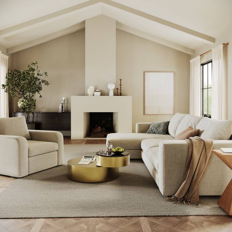 Luxury Round Coffee Table with 2 Tier Rotatable Top Circle Coffee Table with 360° Swivel Top for Living Room Apartment