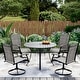 preview thumbnail 72 of 174, Patio Dining Set, Outdoor Dining Table and Chairs Set with Textilene Chairs, Adjustable Umbrella Hole for Garden, Backyard