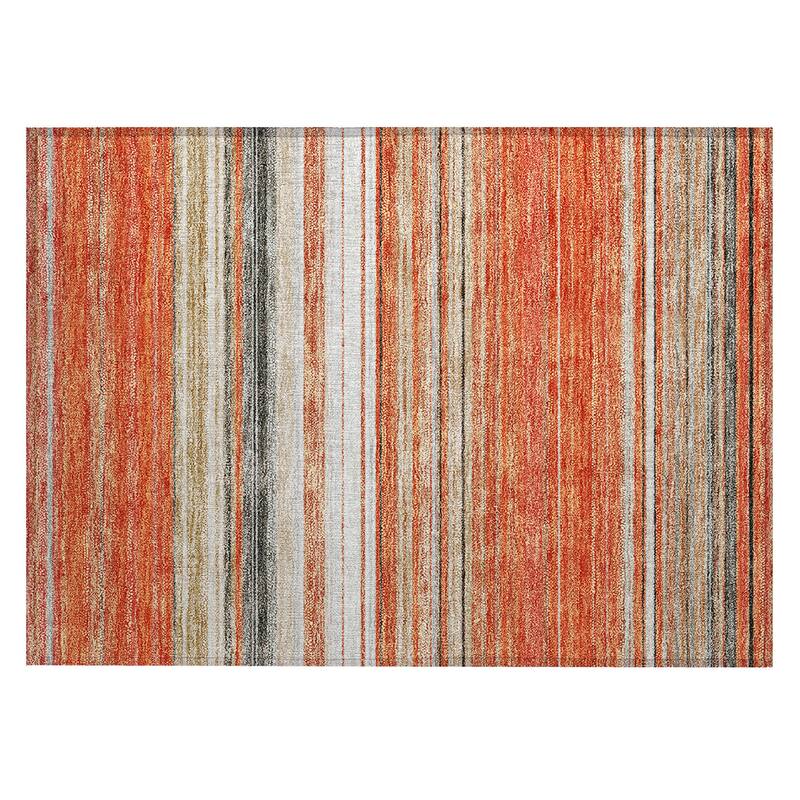 Machine Washable Indoor/ Outdoor Ombre Stripes Chantille Rug