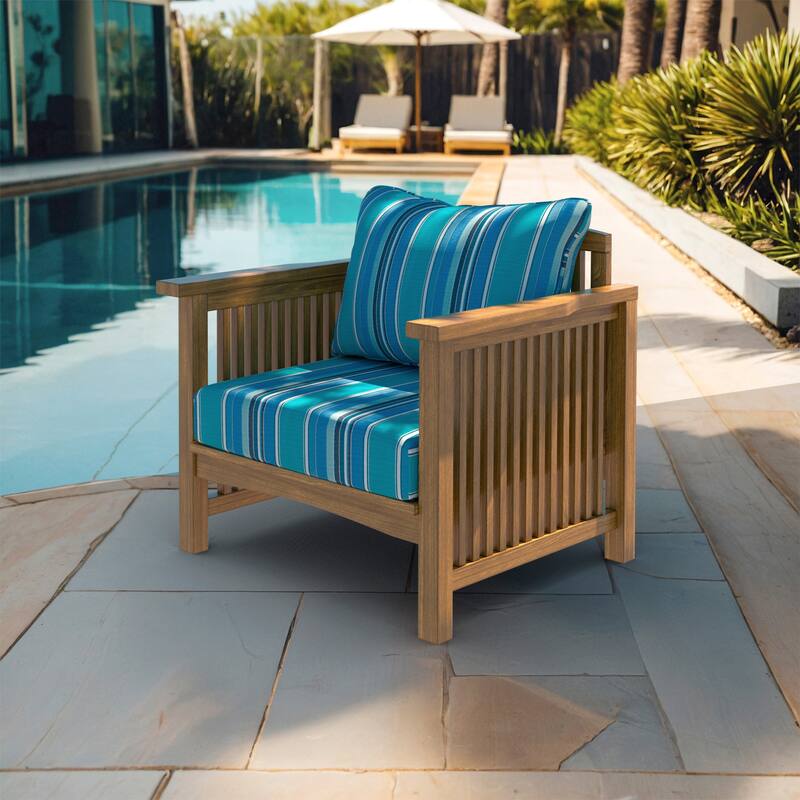 California Umbrella Outdoor Deep Seat Cushion Set, 24" x 48", Sunbrella Fabric, Densified Fiber Fill