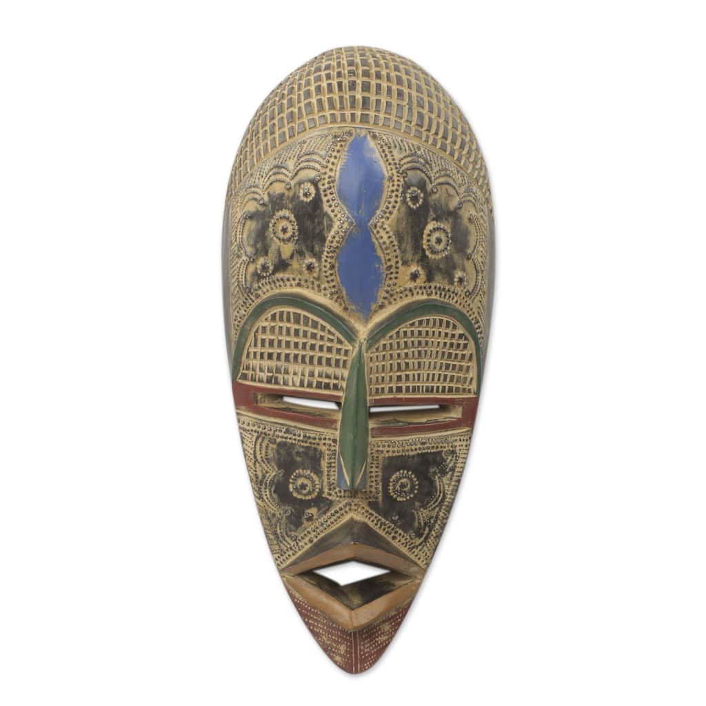 Novica Handmade Opanyin African Wood Mask