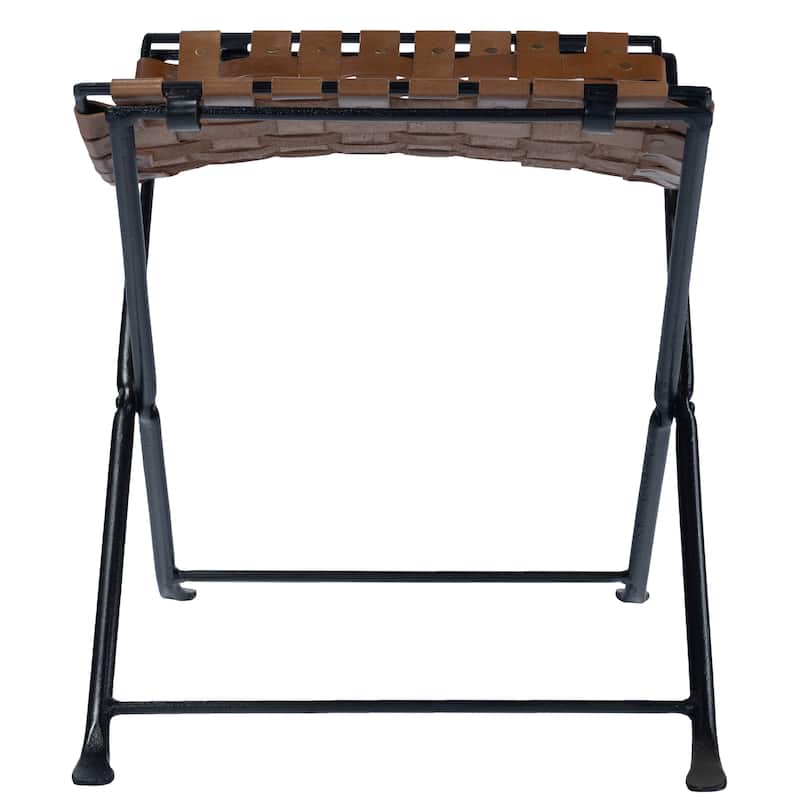 Butler Karma Brown Woven Leather Stool