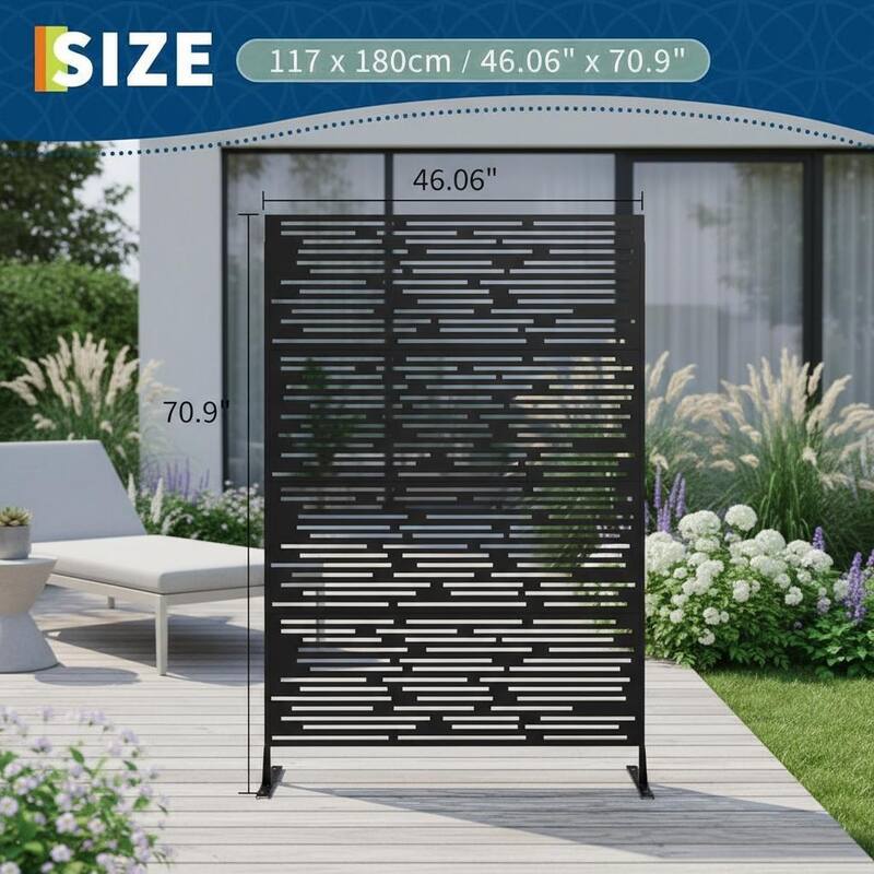 70" H Decorative Metal Garden Fences, Rust-Proof Scroll Design