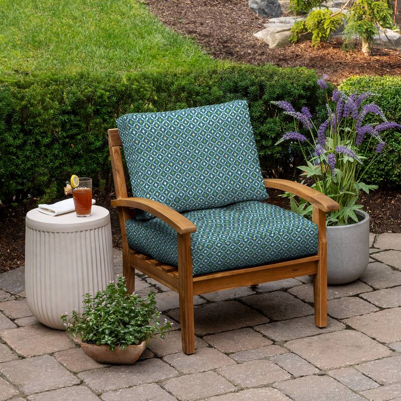 ARDEN Outdoor Plush Modern Tufted Blowfill Deep Seat Set, 24 x 24