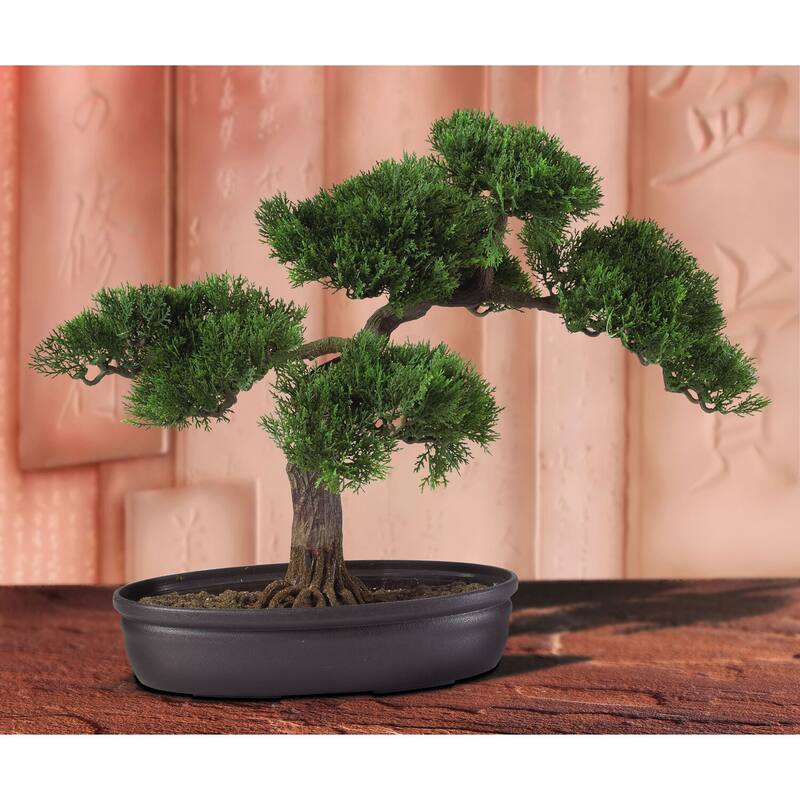 Silk Bonsai Tree - 16 Inch Artificial Plant with Exposed Roots - Home Decor Accent & Peaceful Gift - 1.33ft.