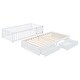 preview thumbnail 32 of 118, Roomfitters Twin Size Wood Daybed with Fence Guardrails, 2 Storage Drawers, Convertible Floor Bed, and Built-In Shelving