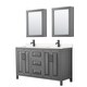 preview thumbnail 21 of 71, Daria 60 Inch Double Vanity, Cultured Marble Top, Medicine Cabinets Dark Gray, Black Trim, Carrara Cultured Marble Top