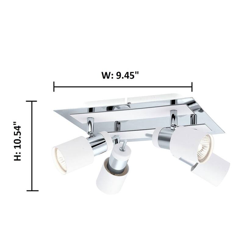 Eglo Davida 4-Light Chrome and White Semi-Flush Mount with White Glass