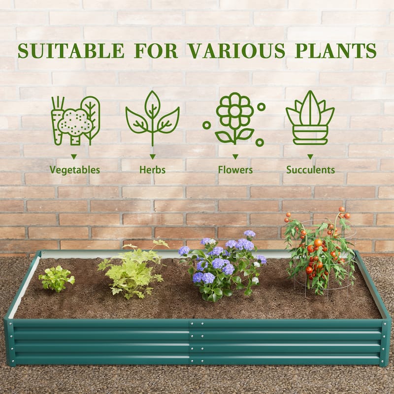 Homall Galvanized Raised Metal Planter Box Garden Bed Planter