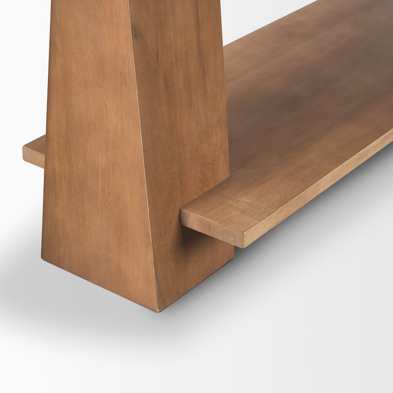 Eula Medium Brown Solid Wood Console Table