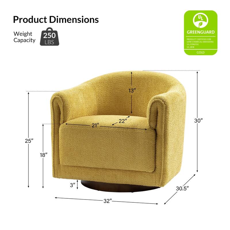 Jeffrey Transitional Comfortable Upholstered Swivel Chair by HULALA HOME