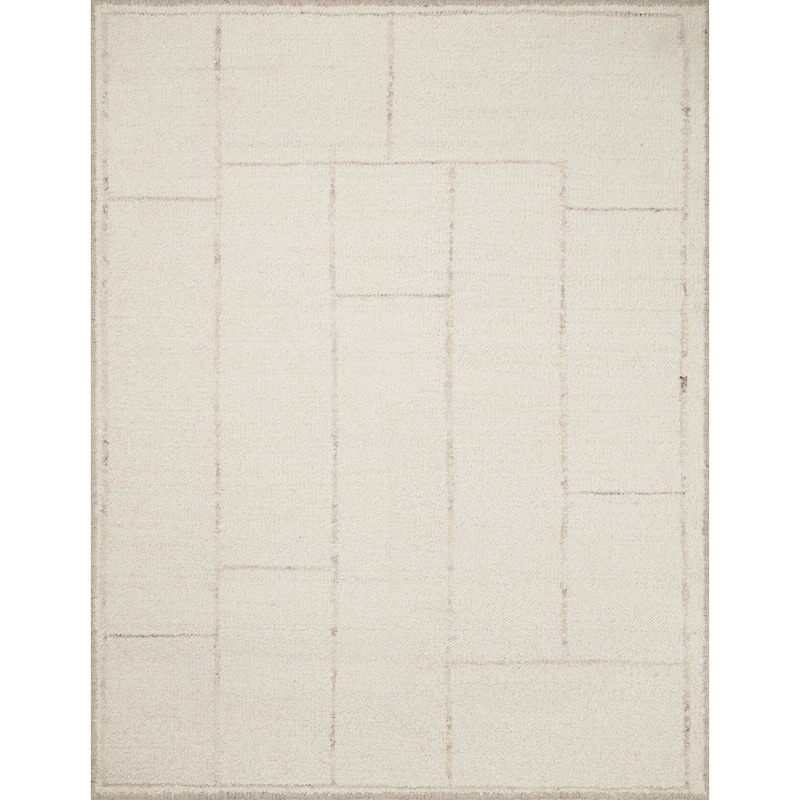 Alexander Home Grayson Hand-Woven Mid Century Modern Area Rug - 4' x 6' - Ivory / Taupe - Rectangle
