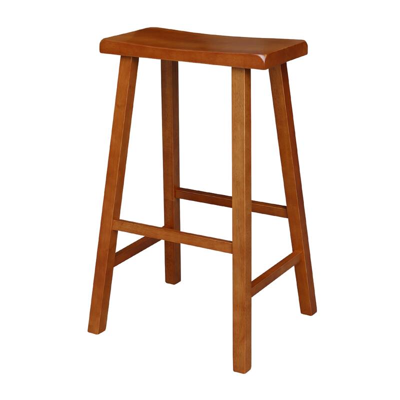 International Concepts Solid Wood Saddle Seat Dining Stool