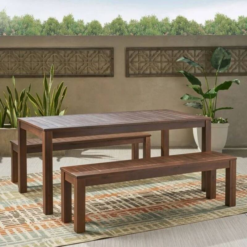 Patio Durable 69'' Acacia Wood Dining Table