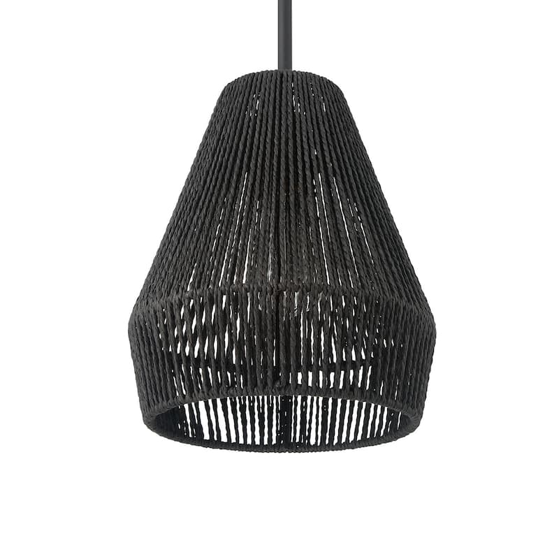 Acroma 1-light Farmhouse Coastal Boho Rattan Kitchen Island Pendant - 10'' D * 62'' H