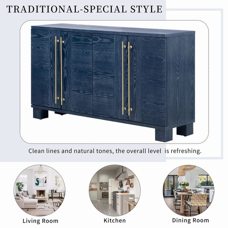 60''W Sideboard with Adjustable Shelves - N/A