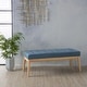 preview thumbnail 2 of 37, Saxon Mid-century Tufted Ottoman Bench by Christopher Knight Home Blue
