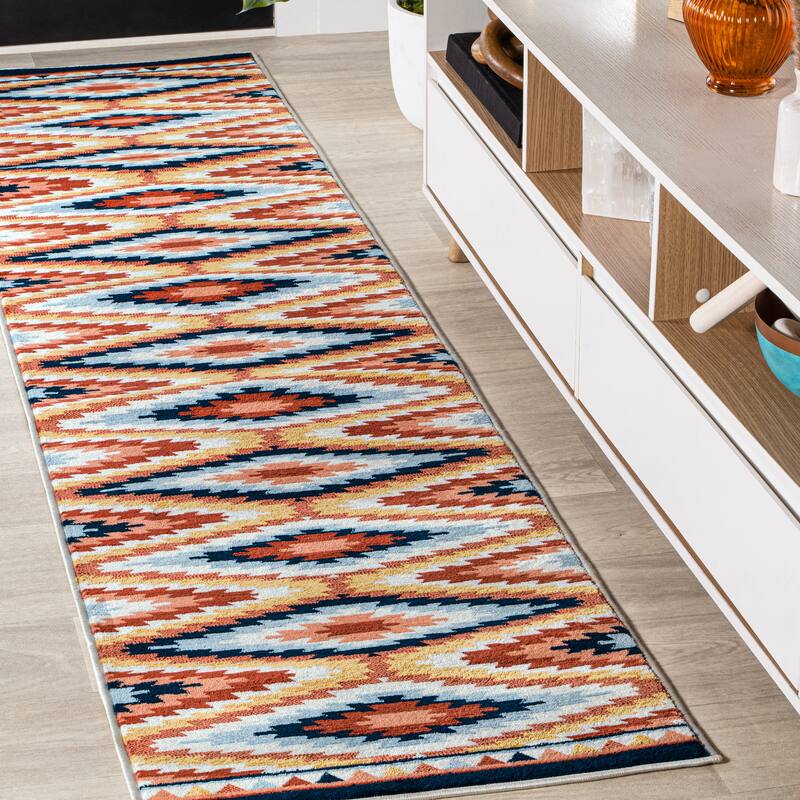JONATHAN Y Flow High-Low Two-Tone Monstera Leaf Area Rug