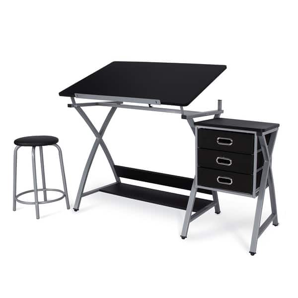 Shop Belleze Folding Adjustable Drafting Painting Art Table And