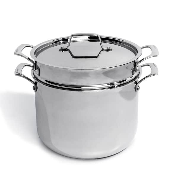 slide 2 of 3, BergHOFF Professional Tri-Ply 18/10 Stainless Steel 9.5" Stockpot with SS Lid, 8qt. Silver
