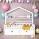 preview thumbnail 10 of 25, Modern Full Size Wooden House Bed Kids Bed with 2 Drawers and Storage Shelf,Playhouse Design White