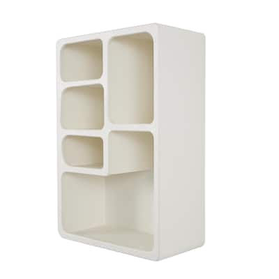 Wooden Geometric Arched Wall Shelf with Block Shapes - Cream or Black - Roche River Decor