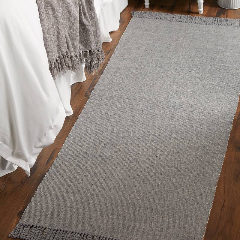 DII Gray and Off White 2-Tone Ribbed Rug 2x3 Ft - 24.0 In. L X 36.0 In. W X 0.2 In. H