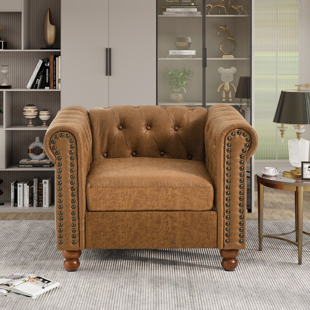 Classic Traditional Living Room Upholstered Sofa with high-tech Fabric Surface/ Chesterfield Tufted Fabric Sofa Couch
