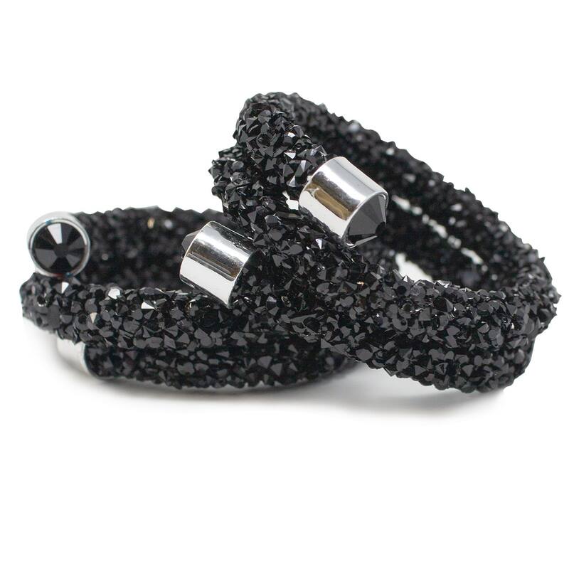 Sparkles Home Rhinestone Swirl Napkin Ring Set of 4 - Black