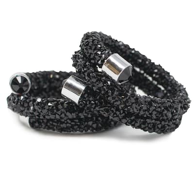 Sparkles Home Rhinestone Swirl Napkin Ring Set of 4 - Black