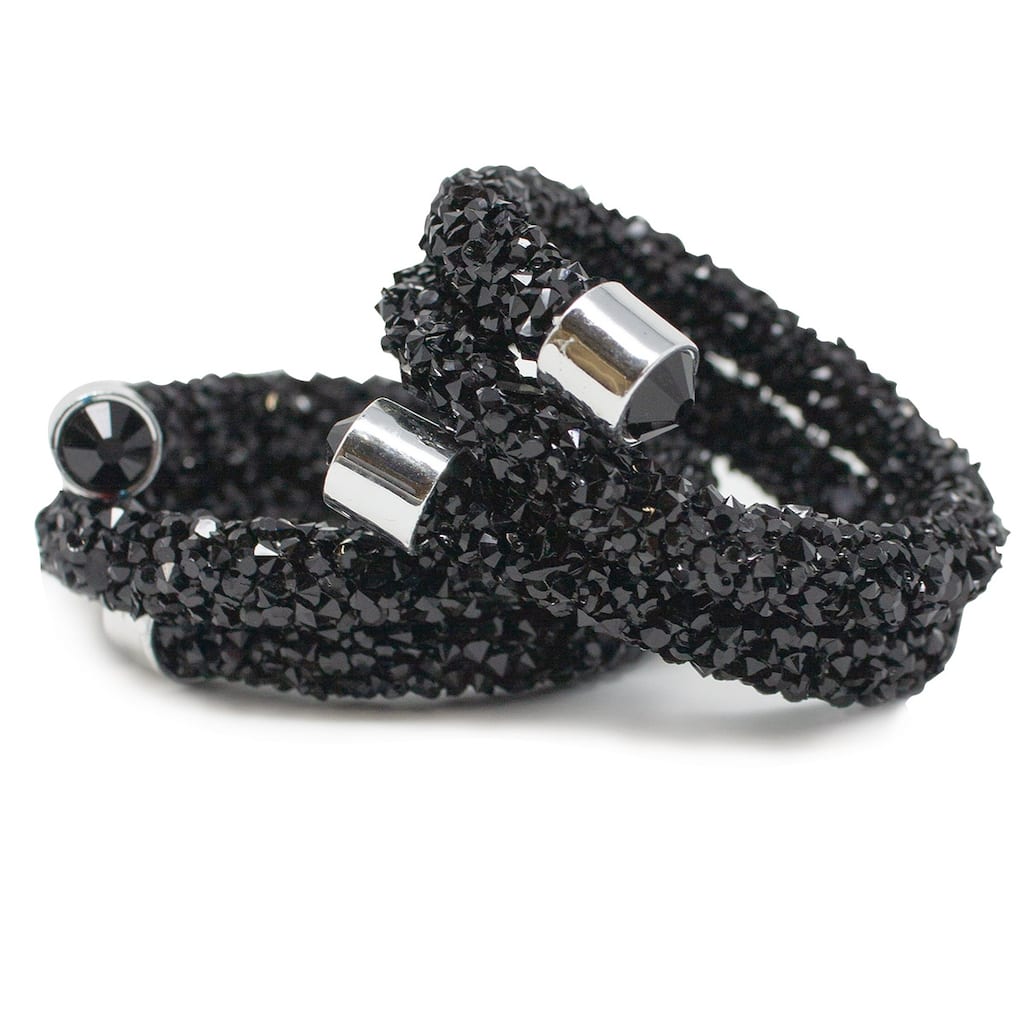 Sparkles Home Rhinestone Swirl Napkin Ring Set of 4 - Black
