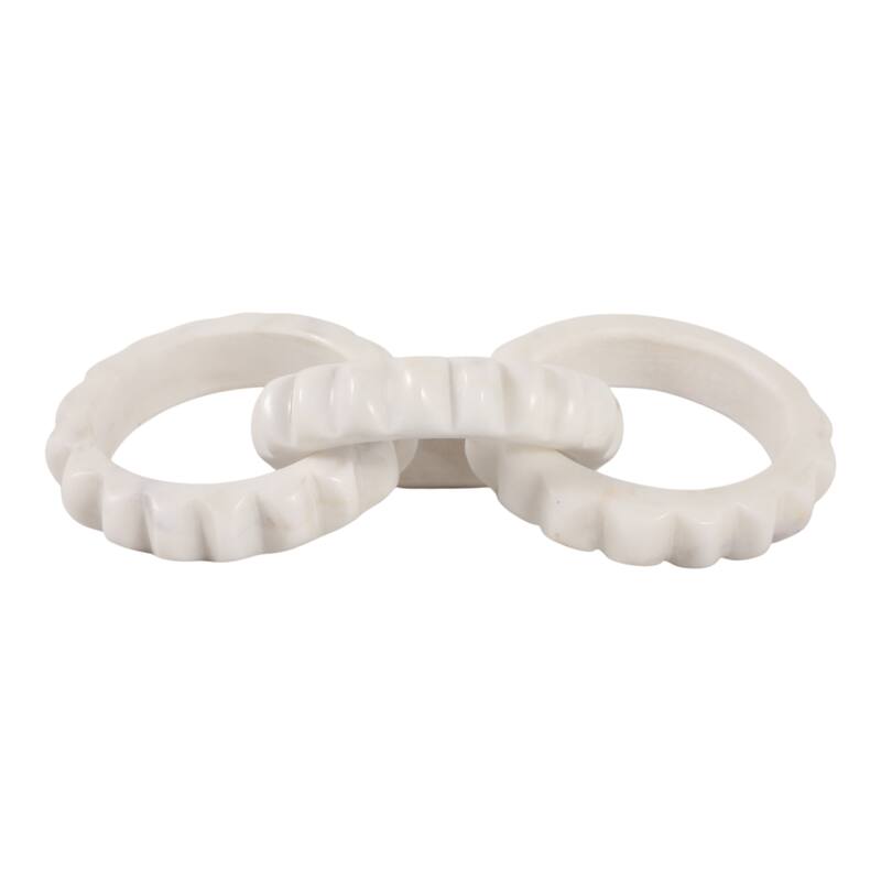 Carved Marble Chain Decorative Objects Home Decor - 8" White - 8.0"
