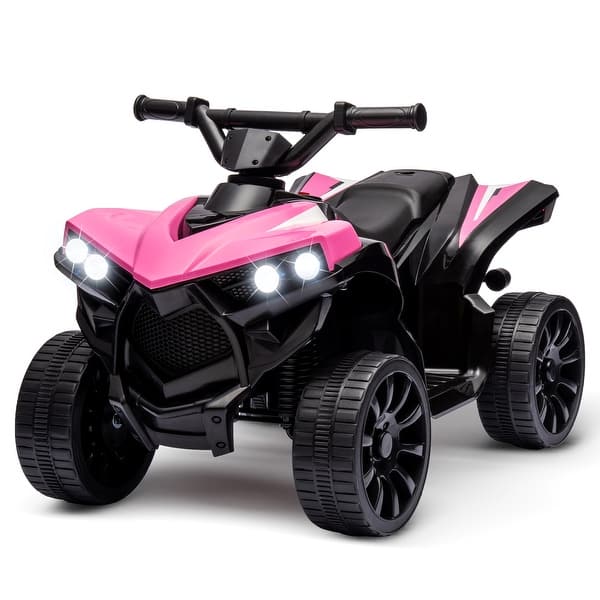 slide 2 of 18, Kids ATV 4 Wheeler Quad Electric Vehicles with LED Lights Music Pink