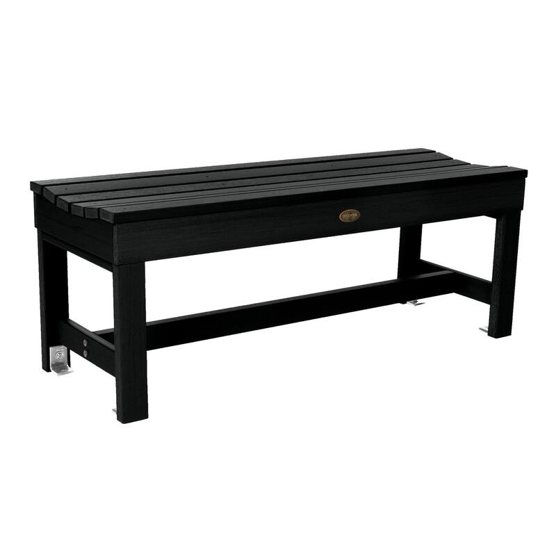 Highwood Commercial Grade Weldon 4ft Backless Picnic Bench - Black