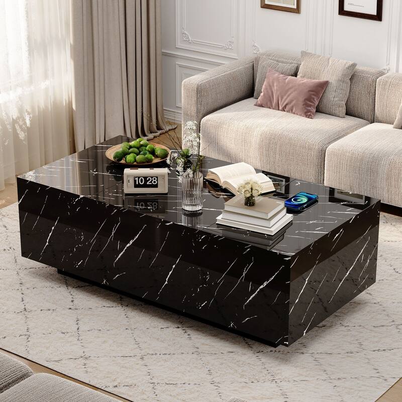 47.2" LED Lift Top Coffee Table with Wireless Charging & Bluetooth Speaker, Smart Storage Drawer, RGB Lights