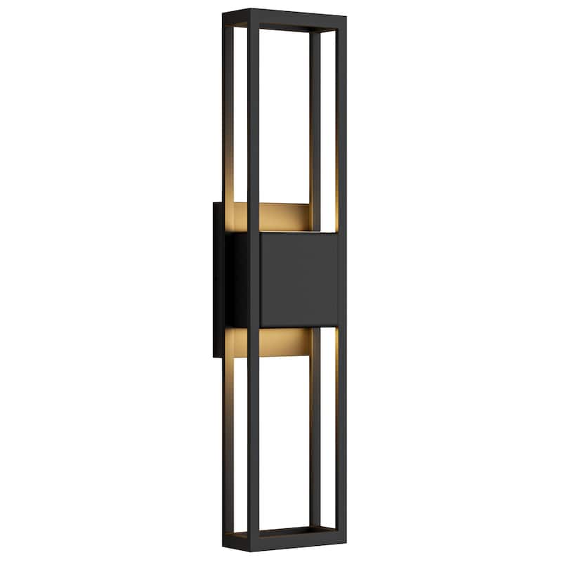 Modern Rectangle Matte Black LED Wall Sconce Outdoor Waterproof - 27.5inch