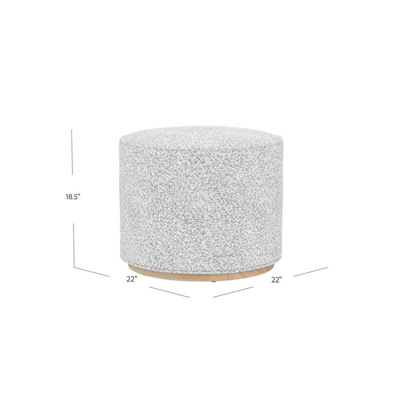 HomePop Drift Ottoman with Wood Base