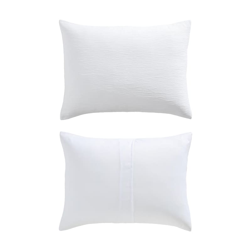 Laura Ashley Crinkle Textured Lightweight Reversible Duvet Cover Set Breathable (3 Piece)