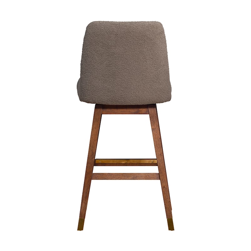 Amalie Upholstered Bar Stool, Swivel Counter Height Stool with Solid Wood Frame